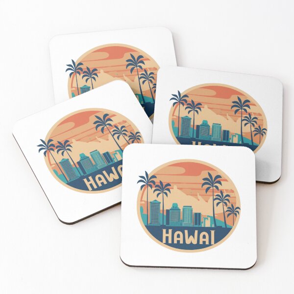 Item preview, Hawai, Downtown Honolulu with palm trees | Drawing style designed and sold by CircinusStore.