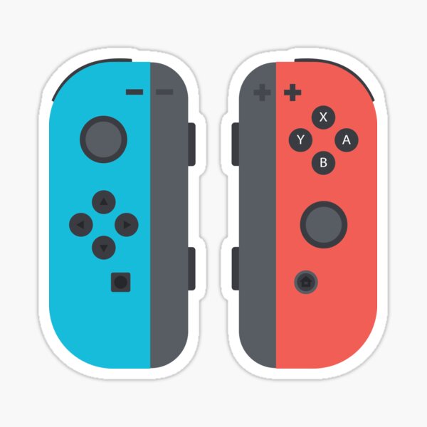 Vista previa del artículo con la obra «Controladores azules y rojos», diseñado y vendido por StarryGems.