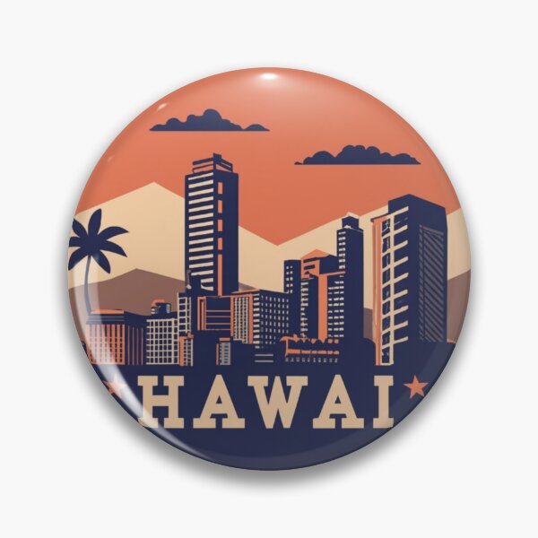 Item preview, Retro Hawai Centro de Honolulu | Estilo de dibujo designed and sold by CircinusStore.