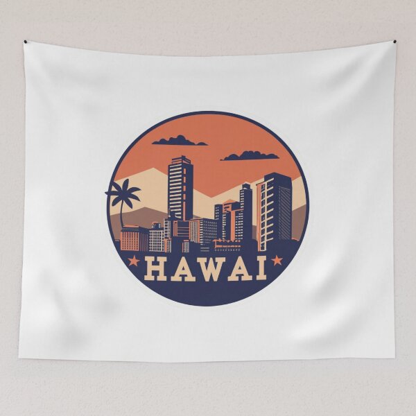 Item preview, Retro Hawai Centro de Honolulu | Estilo de dibujo designed and sold by CircinusStore.