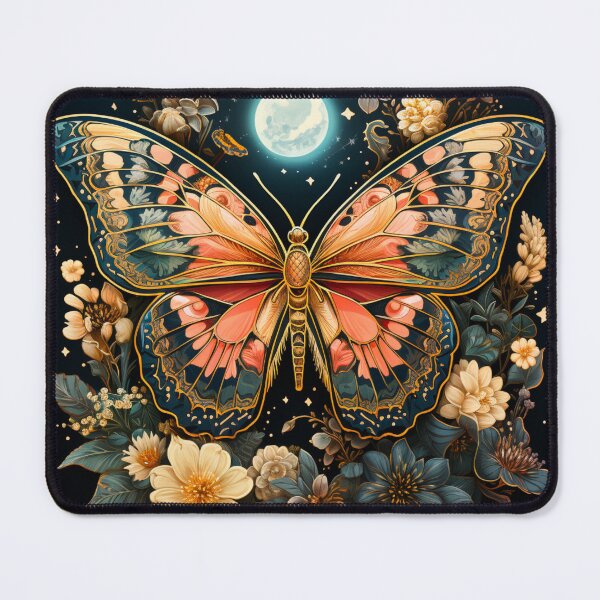 Item preview, Lunar Moth Night Butterfly Floral Art Print designed and sold by FoxTreeDesign.