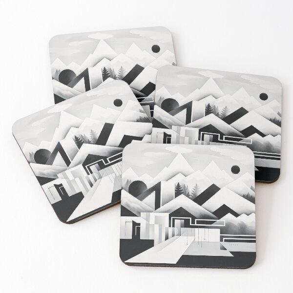Item preview, Explore "Simplistic & Minimalistic Snowy Winter Alps" with Bauhaus Flair designed and sold by ArtificialGenes.