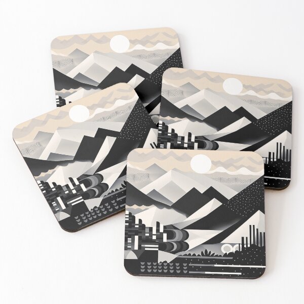 Item preview, Explore "Simplistic & Minimalistic Snowy Winter Alps" with Bauhaus Flair designed and sold by ArtificialGenes.