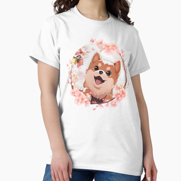 Artikel-Vorschau von Anime Kirschblüten Shiba Inu Welpe, designt und verkauft von BadLuckByDesign.