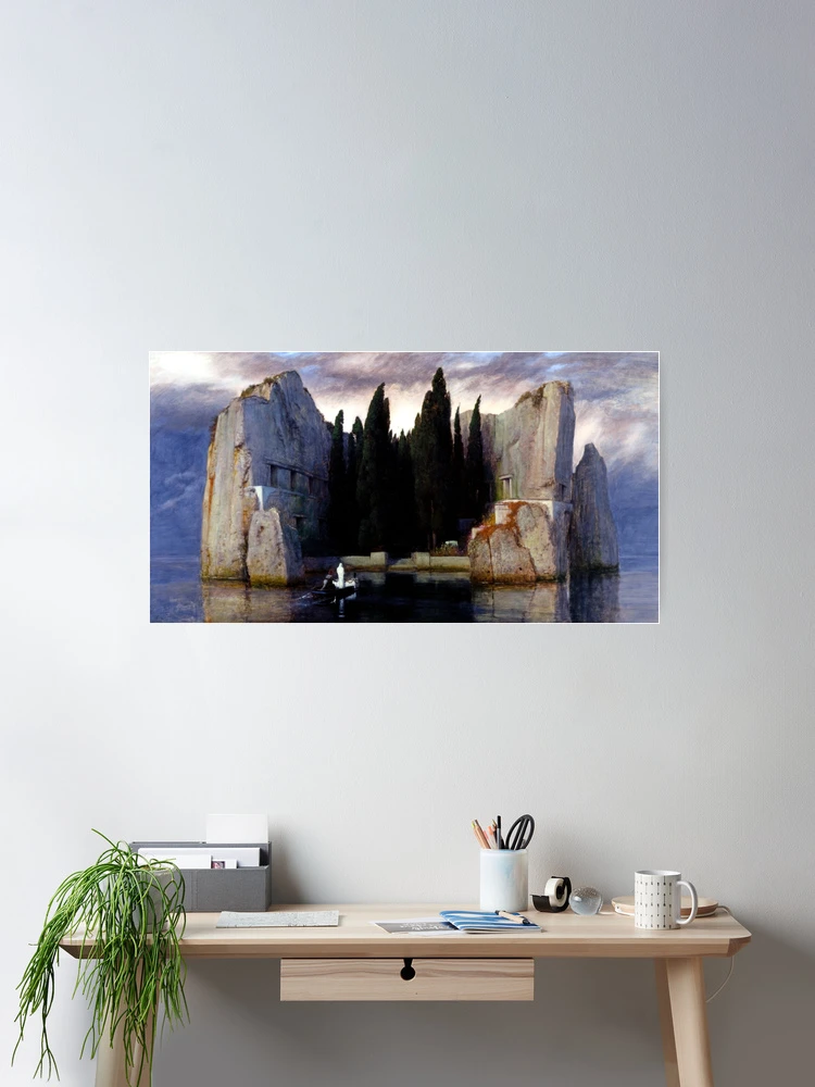 Poster Sur Toile 'L'Île Des Morts' D'Arnold Böcklin - Impression Haute Qualité 60x90 Cm - Déco Murale Pour Salon, Couloir, Bureau
