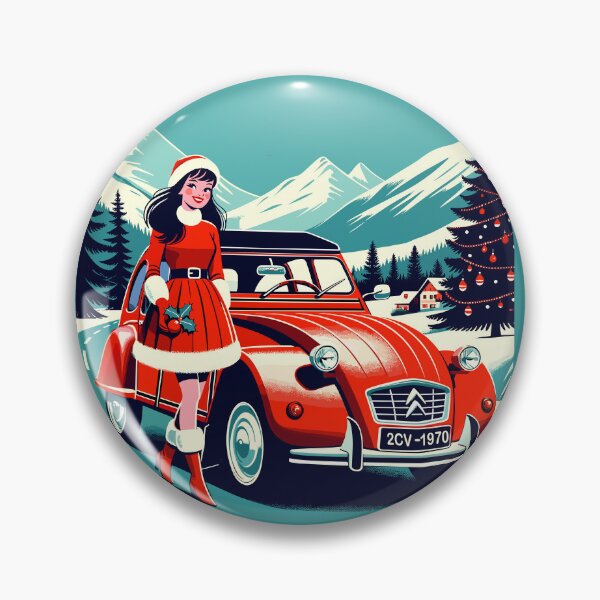Item preview, Merry Christmas 2CV Santa-girl vintage sixties France designed and sold by Martymcflay.