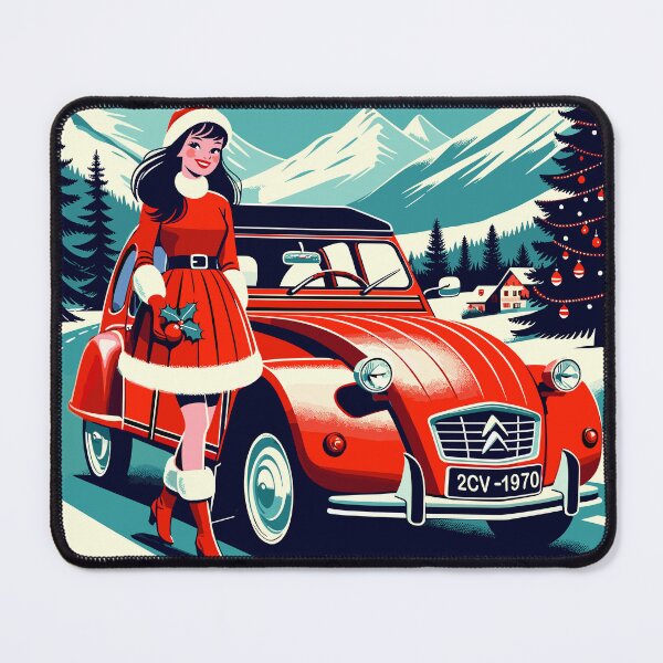 Item preview, Merry Christmas 2CV Santa-girl vintage sixties France designed and sold by Martymcflay.