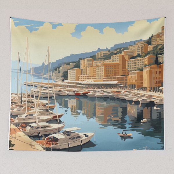 Item preview, A Vintage Travel Illustration of Monaco  designed and sold by GoodOldVintage.