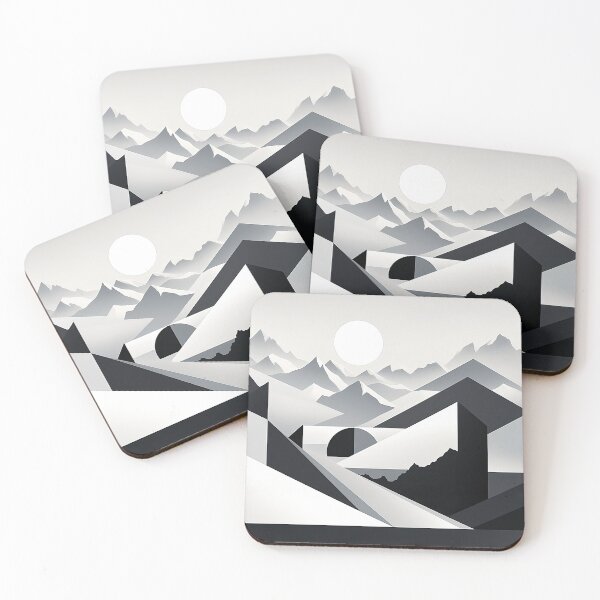 Item preview, Explore "Simplistic & Minimalistic Snowy Winter Alps" with Bauhaus Flair designed and sold by ArtificialGenes.