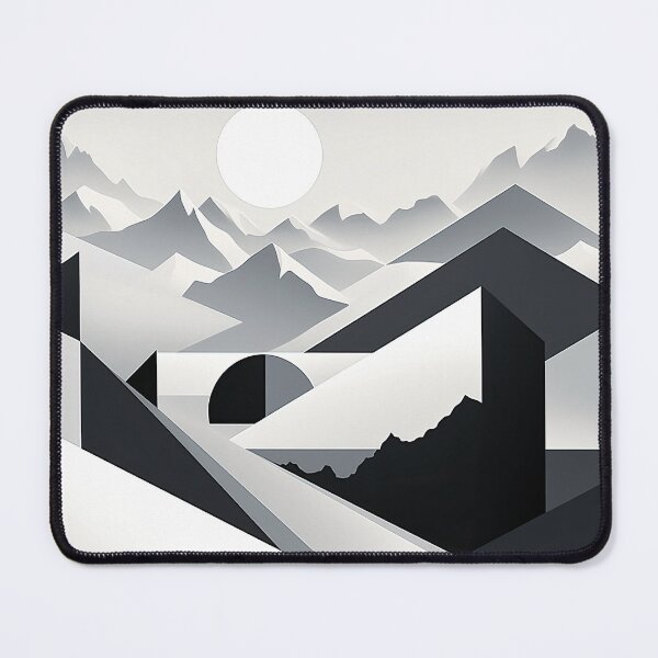Item preview, Explore "Simplistic & Minimalistic Snowy Winter Alps" with Bauhaus Flair designed and sold by ArtificialGenes.