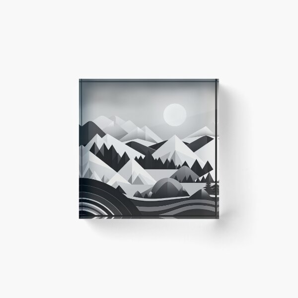 Artikelvorschau, Entdecken Sie "Simplistic & Minimalistic Snowy Winter Alps" mit Bauhaus-Flair entworfen und verkauft von ArtificialGenes.