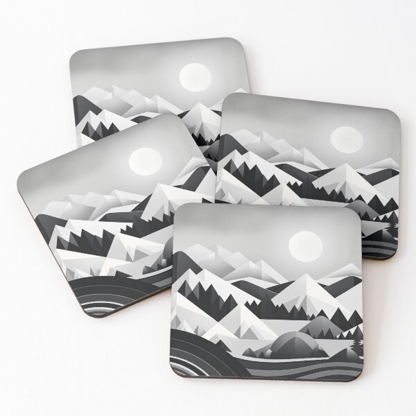 Artikelvorschau, Entdecken Sie "Simplistic & Minimalistic Snowy Winter Alps" mit Bauhaus-Flair entworfen und verkauft von ArtificialGenes.