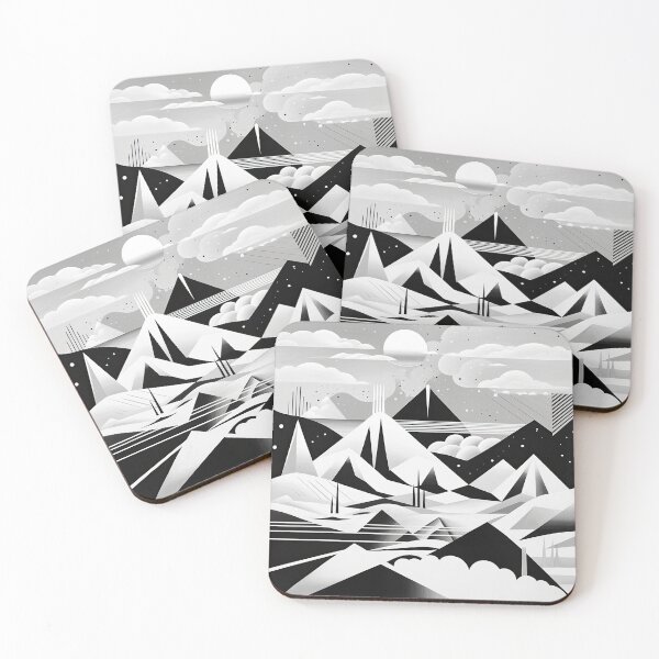 Artikelvorschau, Entdecken Sie "Simplistic & Minimalistic Snowy Winter Alps" mit Bauhaus-Flair entworfen und verkauft von ArtificialGenes.