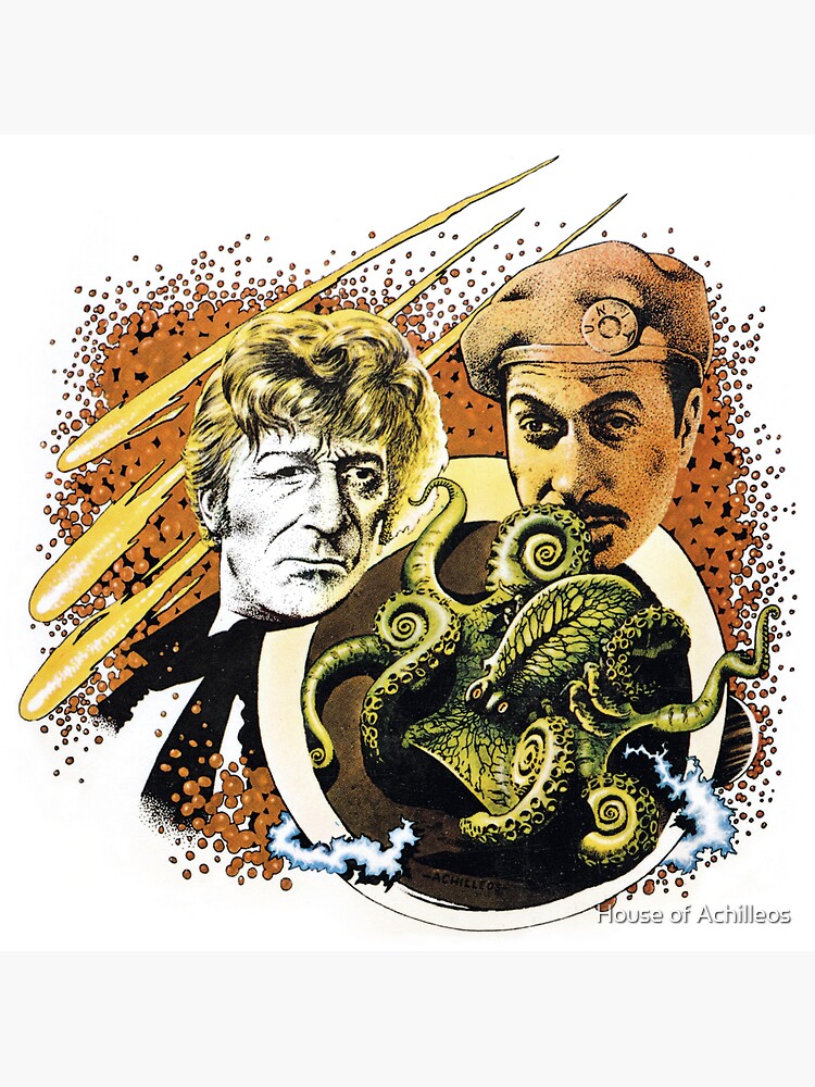 Thumbnail 3 of 3, Sticker, The 3rd Doctor and the Auton Invasion designed and sold by House of Achilleos.