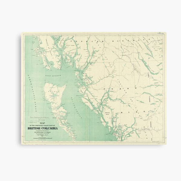 Item preview, Vintage Map of British Columbia (1893) designed and sold by BravuraMedia.