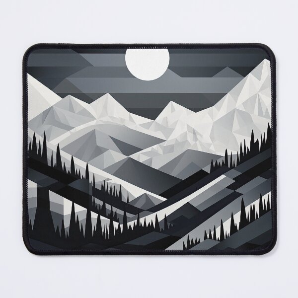Item preview, Explore "Simplistic & Minimalistic Snowy Winter Alps" with Bauhaus Flair designed and sold by ArtificialGenes.
