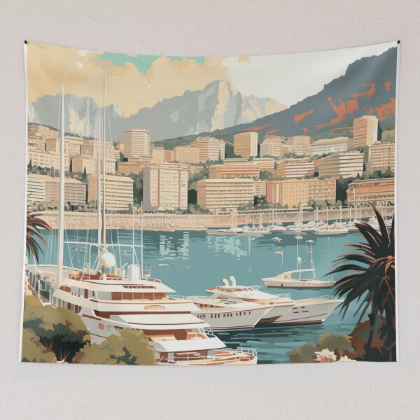 Item preview, A Vintage Travel Illustration of Monaco  designed and sold by GoodOldVintage.