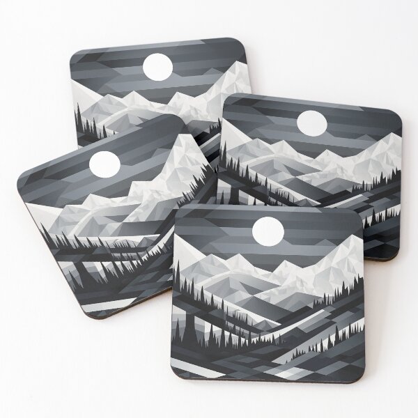 Item preview, Explore "Simplistic & Minimalistic Snowy Winter Alps" with Bauhaus Flair designed and sold by ArtificialGenes.