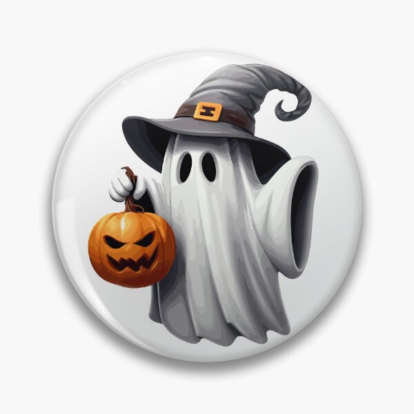 Item preview, Ghost with witch hat and Halloween pumpkin designed and sold by AlejaJorgeShop.