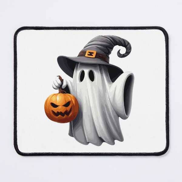 Item preview, Ghost with witch hat and Halloween pumpkin designed and sold by AlejaJorgeShop.