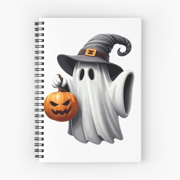 Item preview, Ghost with witch hat and Halloween pumpkin designed and sold by AlejaJorgeShop.