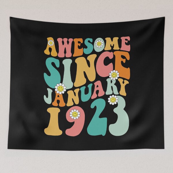 Item preview, Awesome Since January 1923 | Made In 1923 | Retro Groovy Birthday designed and sold by Christina-grich.