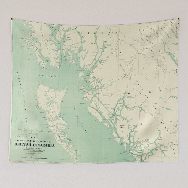 Item preview, Vintage Map of British Columbia (1893) designed and sold by BravuraMedia.