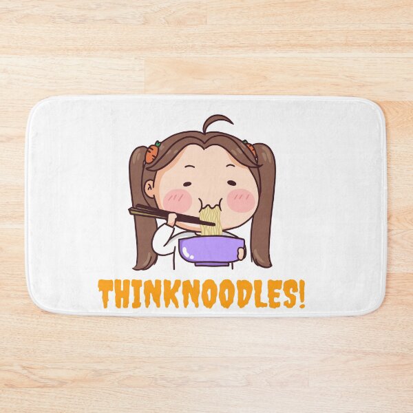 Item preview, Funny Cute Think Noodles, cutie girl eating noodles, Thinknoodles designed and sold by NaaEchDesign ⭐⭐⭐⭐⭐.