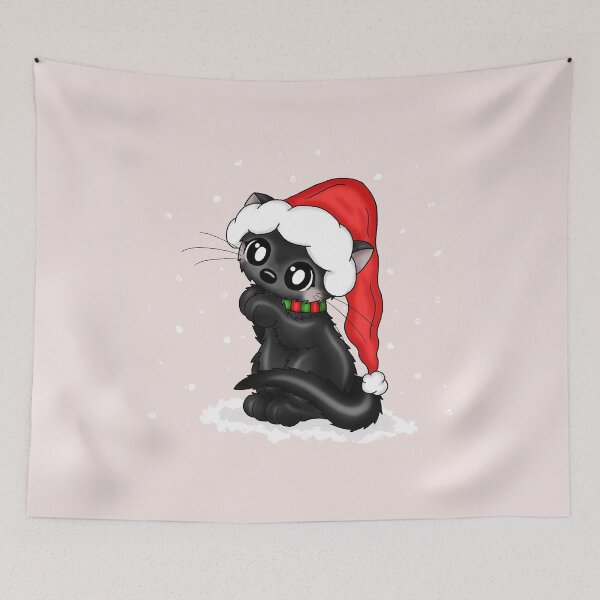 Item preview, cute chistmas santa black cat designed and sold by Pezi-Creation.