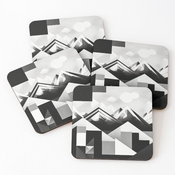 Item preview, Explore "Simplistic & Minimalistic Snowy Winter Alps" with Bauhaus Flair designed and sold by ArtificialGenes.