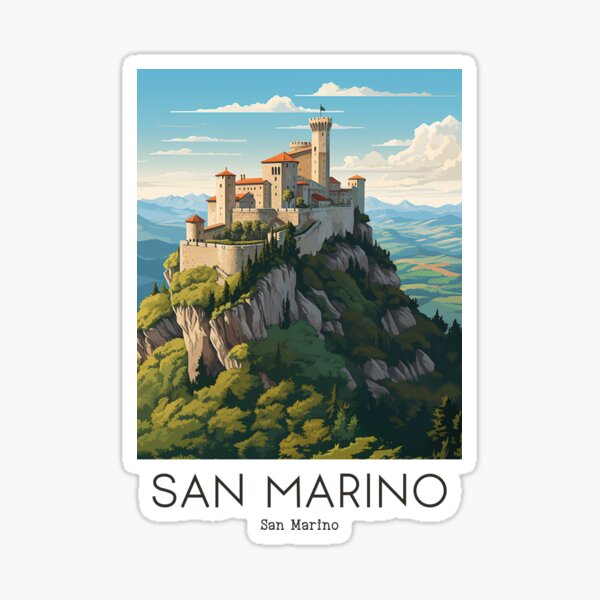 Item preview, A Vintage Travel Illustration San Marino designed and sold by GoodOldVintage.