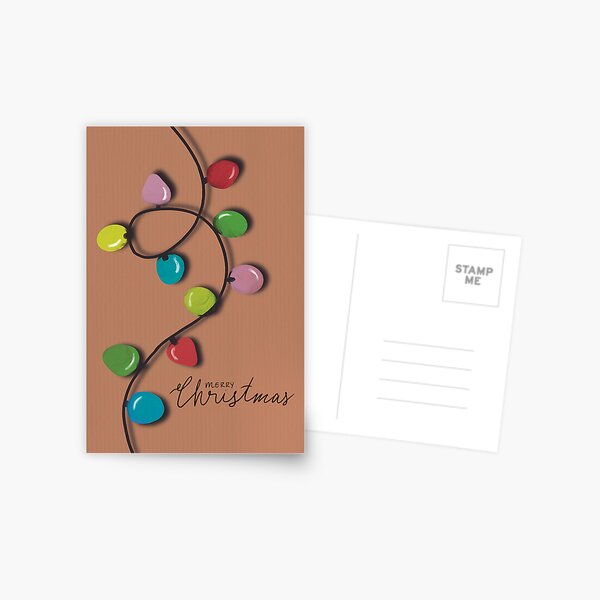 Merry Christmas Lights Card Postcard