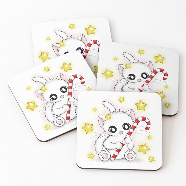 Item preview, christmas cat with candy cane and stars designed and sold by Pezi-Creation.