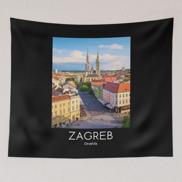 Item preview, A Vintage Travel Illustration of Zagreb - Croatia  designed and sold by GoodOldVintage.