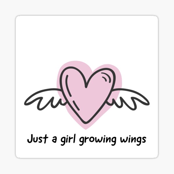 A girl just growing wings Sticker