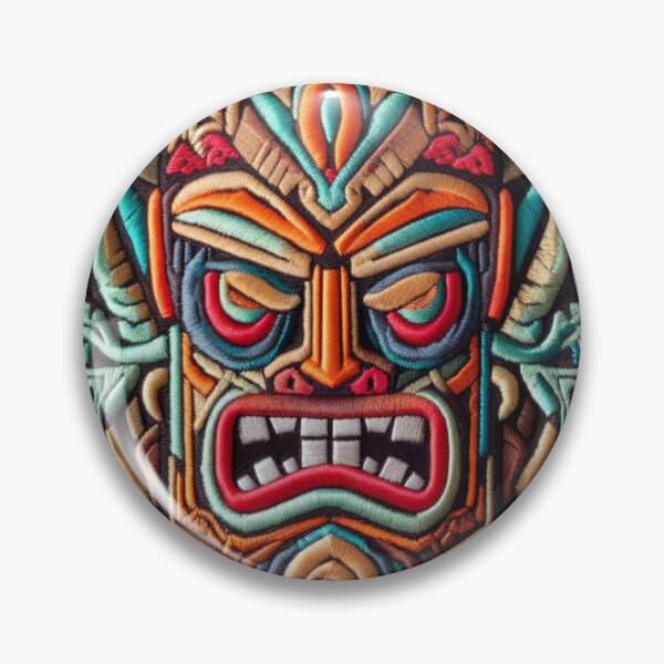 Item preview, Tiki with colorful flowers designed and sold by Cosmic-Carps.