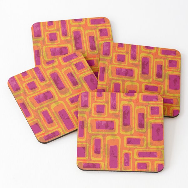 Item preview, Retro Mid Century Modern Abstract Composition 758 Orange Pink and Yellow designed and sold by tonymagnerart.
