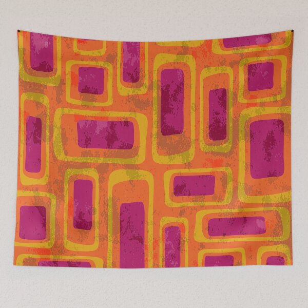Item preview, Retro Mid Century Modern Abstract Composition 758 Orange Pink and Yellow designed and sold by tonymagnerart.
