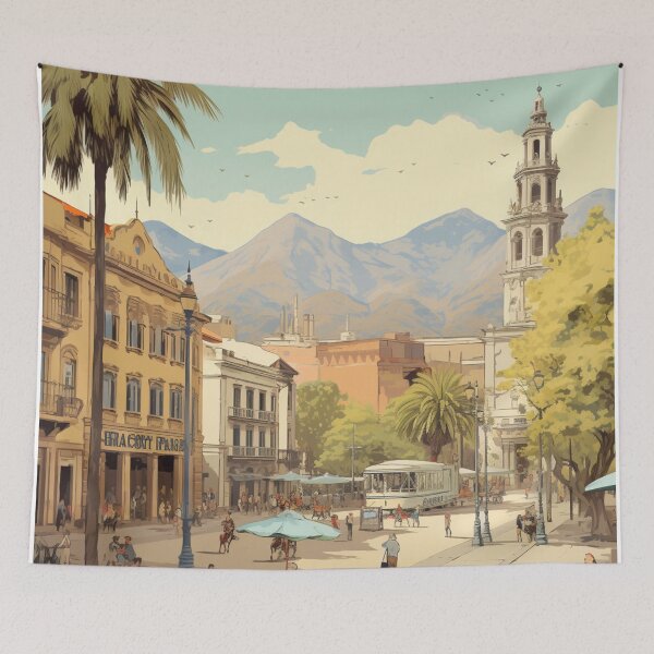 Item preview, A Vintage Travel Illustration of Santiago - Chile  designed and sold by GoodOldVintage.