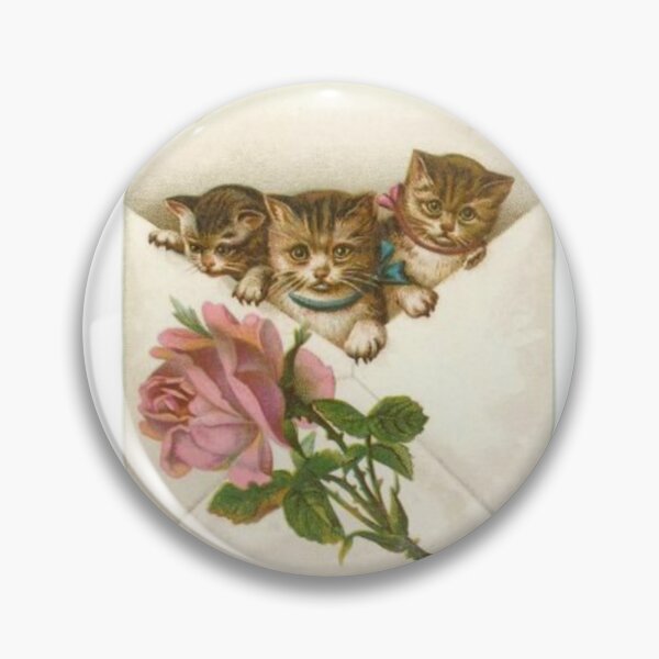 Coquette cat with floral wallpaper | Magnet