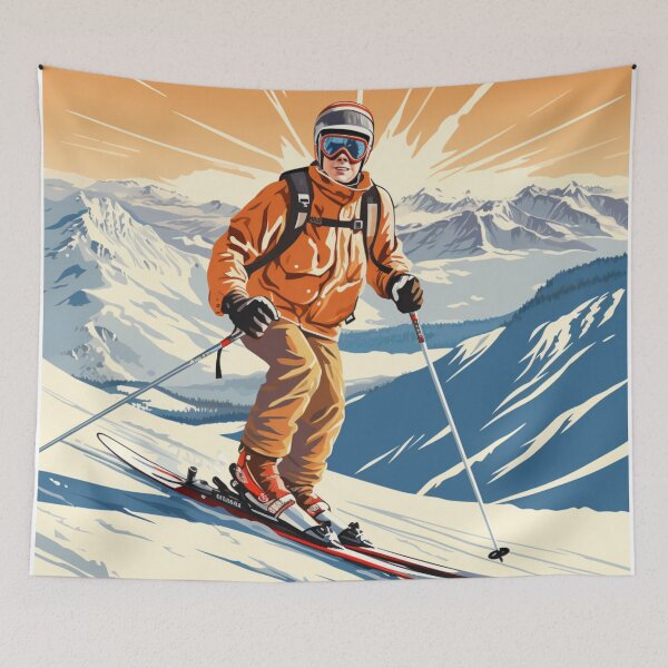 Item preview, Una ilustración de viaje vintage de Valle Nevado - Chile designed and sold by GoodOldVintage.