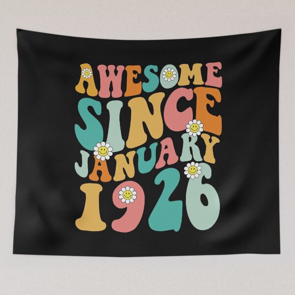 Item preview, Awesome Since January 1926 | Made In 1926 | Retro Groovy Birthday designed and sold by Christina-grich.