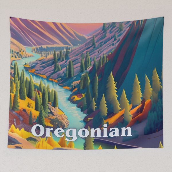 Item preview, Oregonian Oregon Mountain, Valley, River, And Trees designed and sold by OregonsOwn.