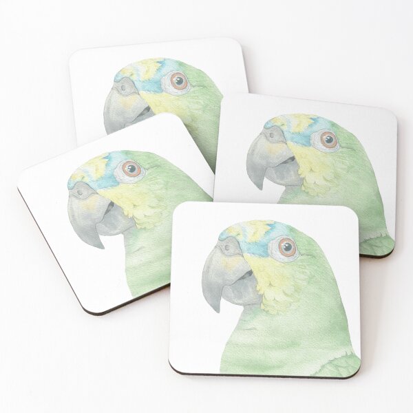 Item preview, Orange winged amazone watercolor portrait designed and sold by L'Atelier Oranjade.