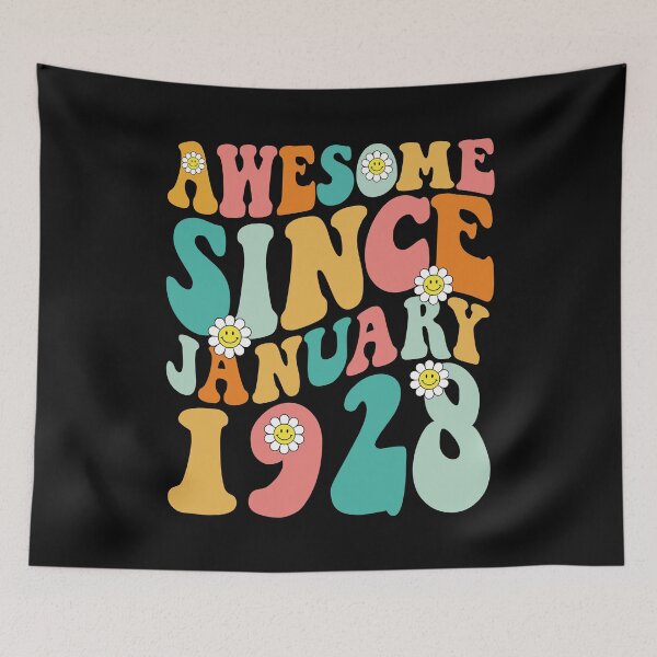 Item preview, Awesome Since January 1928 | Made In 1928 | Retro Groovy Birthday designed and sold by Christina-grich.
