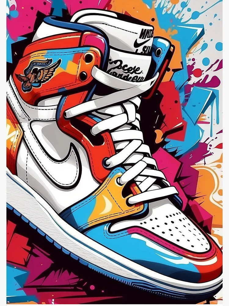 vector art colorful graffiti illustration of Jordan sneaker