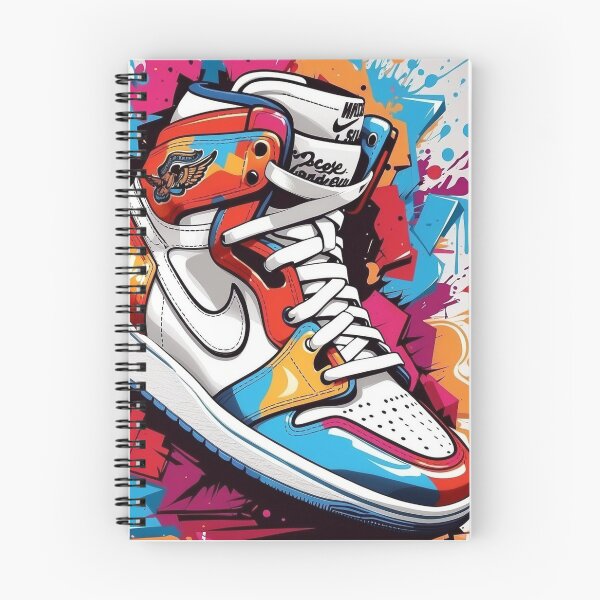 Item preview, vector art colorful graffiti illustration of Jordan 1 sneaker, vibrant color, designed and sold by cepharts.