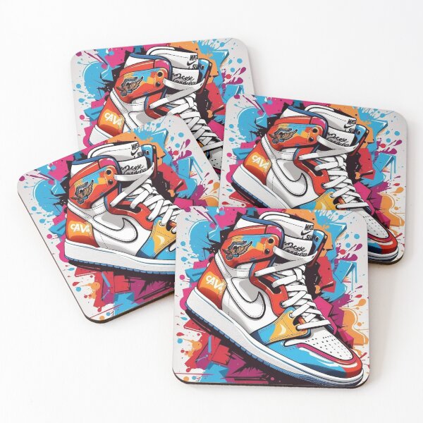 Item preview, vector art colorful graffiti illustration of Jordan 1 sneaker, vibrant color, designed and sold by cepharts.