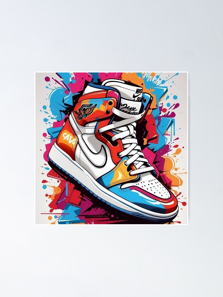 vector art colorful graffiti illustration of Jordan 1