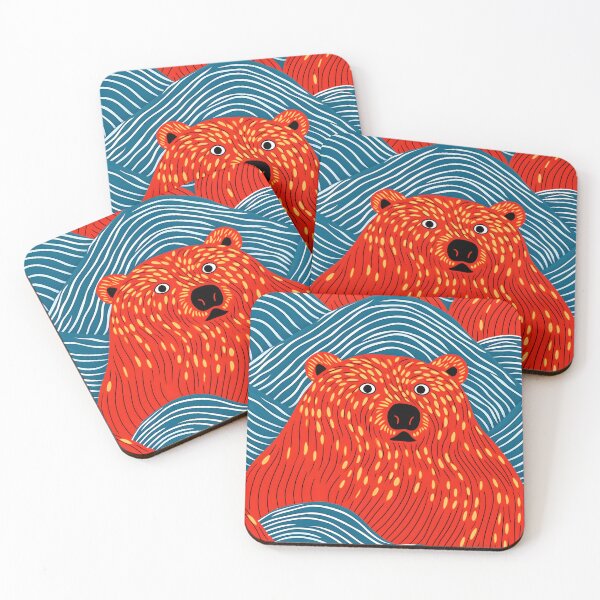 Item preview, Red Wave Bear: The Surprised Warrior designed and sold by EnchantArtCo.